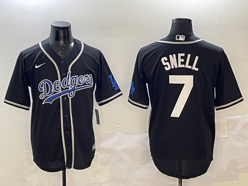 Men Los Angeles Dodgers #7 Snell Black Fashion Game 2025 Nike MLB Jersey style 1->miami dolphins->NFL Jersey